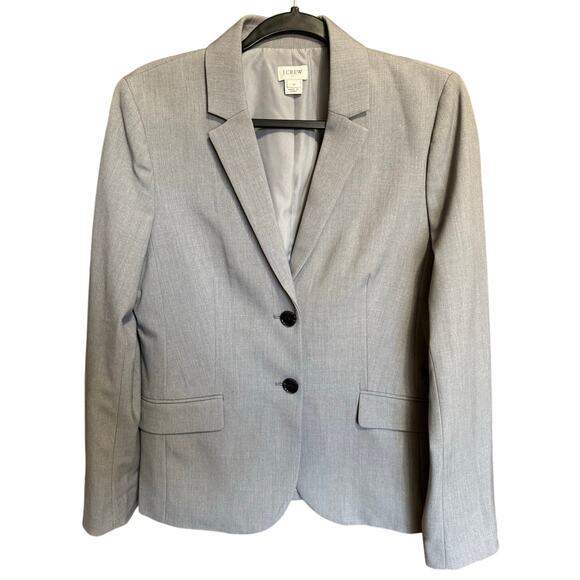J. Crew Women's Double Button Blazer Classic Style Heathered Gray Size 10 - Picture 5 of 12